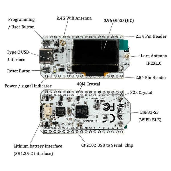 【03】Thltec Meshtastic LoRa32 V3 utvecklingskort 863-928MHZ SX1262 hwy