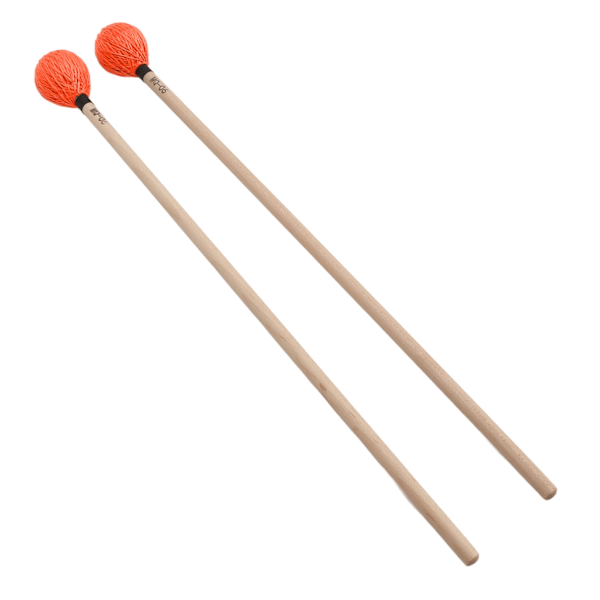 1 pari marimba-nuijia, keskikova lankapää vaahterakahvalla lyömäsoittimien soittoon MQ‑06Oranssi