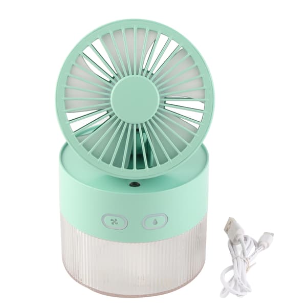 Mini vandkølet ventilator, foldbar lille skrivebordskøler, ABS USB spraytåge elektrisk ventilator til hjemmebibliotek kontor grøn