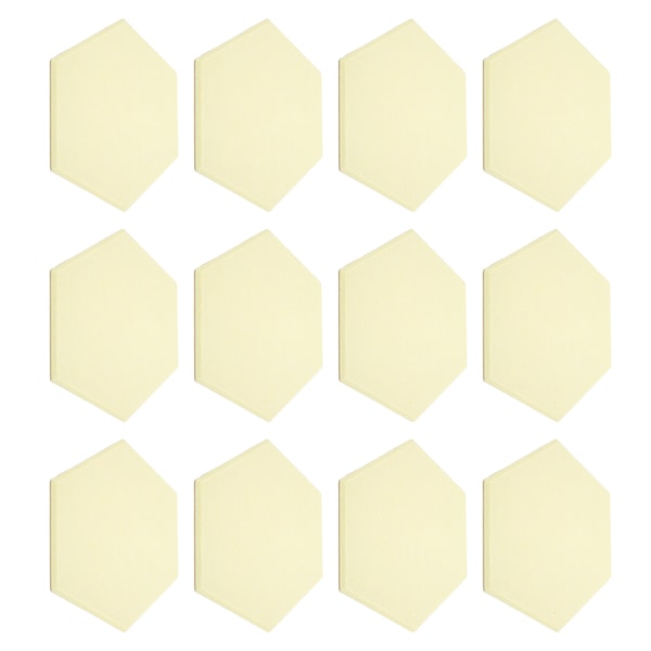 12 st Ljudabsorptionsskiva Hexagon Självhäftande Akustikpaneler Kilformade Väggar Ljudisolerad Inhägnad Ljusgul