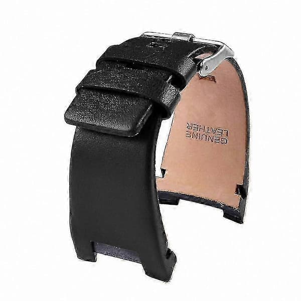 Nahkaranneke lovetulla muotoilulla, 32 mm leveys rannekelloihin Black-Plain