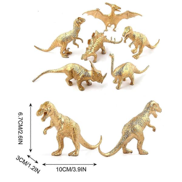 Luksus Guldudgave Dinosaur Modelsæt - Håndlavede Festdekorationer