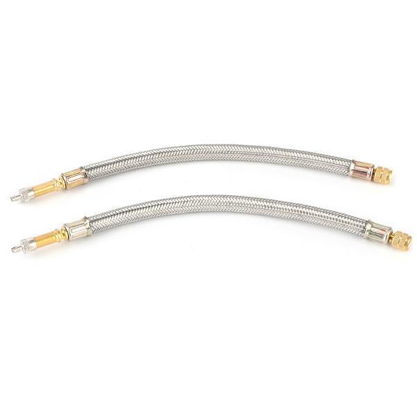 2 st Däckventilförlängare Adapter Rostfritt Stål Flätad Bil Universal 250mm