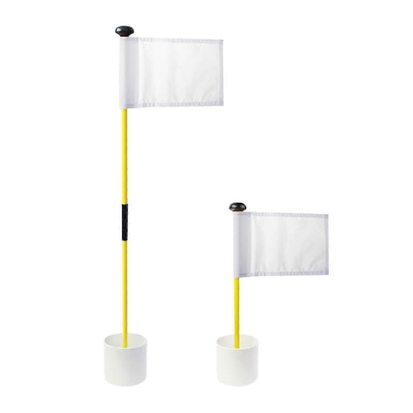 Baghave øvelse golfhul stang flag kop pind foldbar putting flagstang hvid White