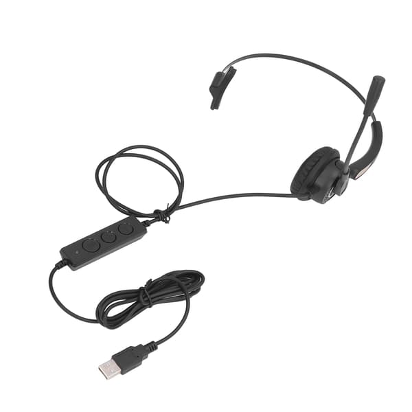 Call Center Headset USB Justerbart Kablet Service Hovedtelefon med Støjreducerende Mikrofon til Kontor