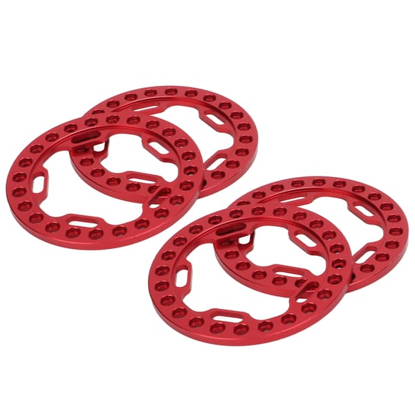 4 stk Hjul Ydre Beadlock Ring 1,9 Tommer Udskiftnings Hjul Beadlock Ringe til 1/10 RC Biler Rød
