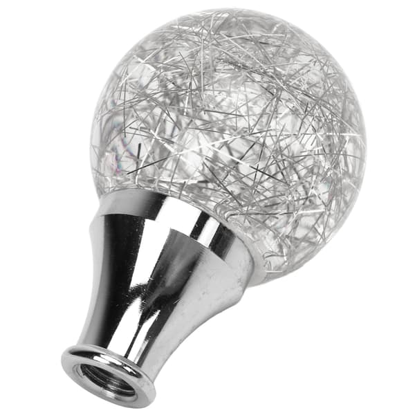 Universal Rund Kugle Gearknop Modificeret Gearstangshoved til De Fleste Bilmodeller med 3 Adaptere Sølv