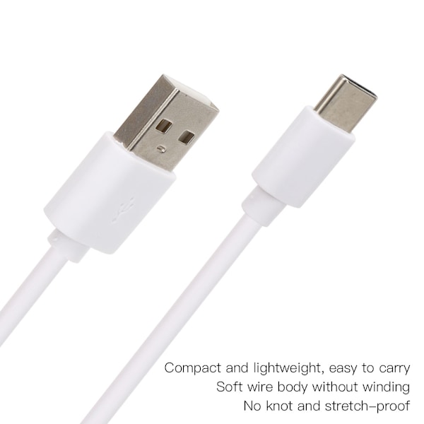 100CM Vit USB-laddningskabel Typ C Gränssnitt Överföring Snabbladdning Datakabel för DJI OSMO ACTION Actionkamera