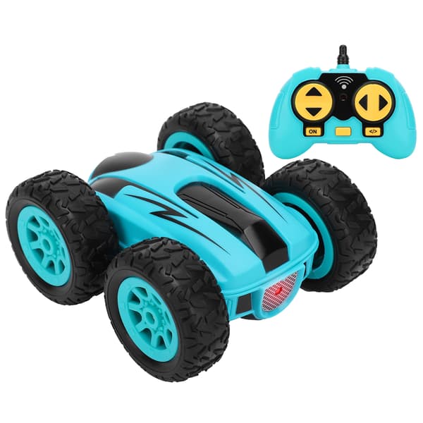 Mini Stunt 2.4G Hög Hastighet Tvåsidig 360 Grader Rotera Trådlös RC Bil Fyrahjulsdrift (blå)
