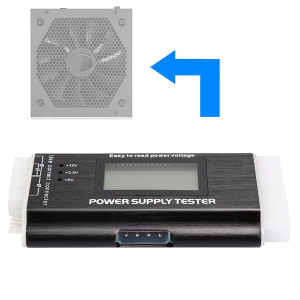 Dator Nätdel Testare LCD-Display Aluminiumlegering Stöd 20/24Pin ATX SATA