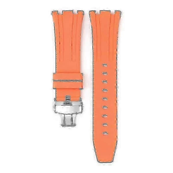 26 mm erstatningsrem til Audemars Piguet Royal Oak 15500 sølv Orange