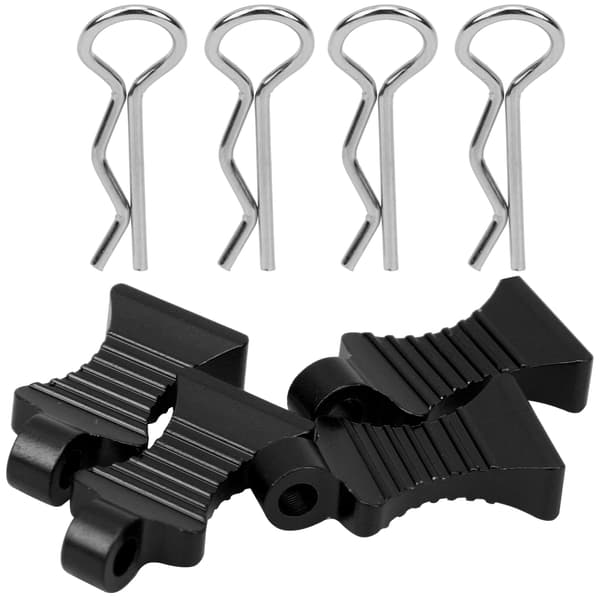 4st Aluminiumlegering R-typ Karossclips med Fästfäste för 1/10 RC-bil (Svart)