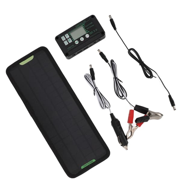 12V 10W MPPT Solcelle Opladningsregulator Strømtab Forebyggelse Vandtæt 12V Solpanel Batteri Oplader Regulator Sort