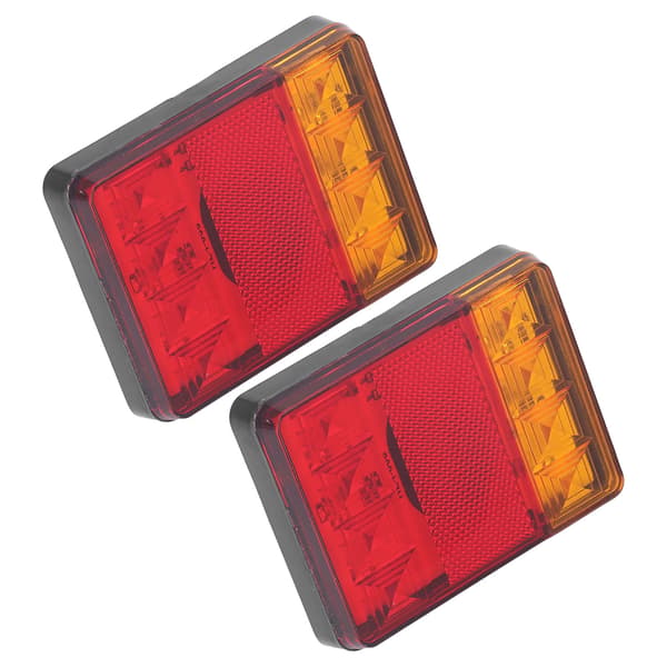 2 stk. Baglygte 12V 8LED Bagbremselys Blinklys Lampe til Trailer Campingvogn UTE Camper ATV