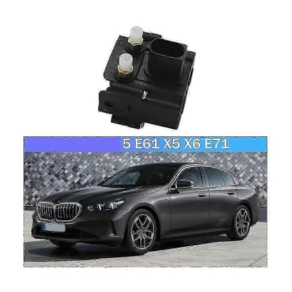 Luftaffjedring Solenoid Ventilblok til 5-serie E61 X5 X6 E71 - 37206789937 37206789938 -Z Musta
