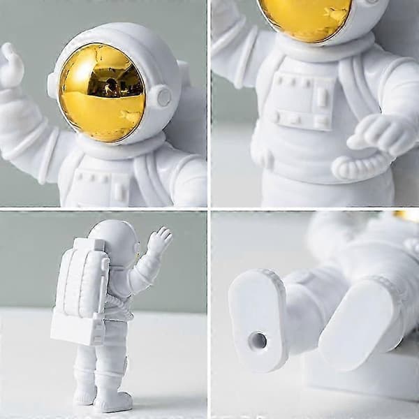 3D Astronaut Figur - Stilfuld Skrivebordsdekoration til Hjemmet eller Studieværelset Silver