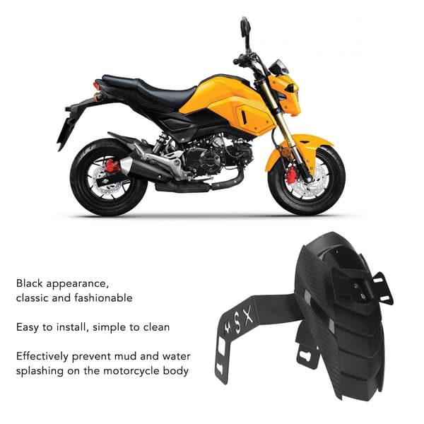 Sort Bagskærm - Stærk og Holdbar Hjulbeskyttelse til MSX125 SF Motorcykel