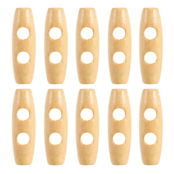 50 st./parti Knapp Trä 2 Hål Kappa Duffle Toggle Trä Horn Sömnad Stickning Knappar 30mm