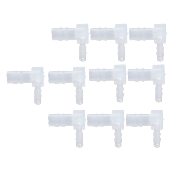 10 st Plastslangskarvar Barb Reducer Fittings L Typ 90 Graders Böj Röranslutningar 8x4MM