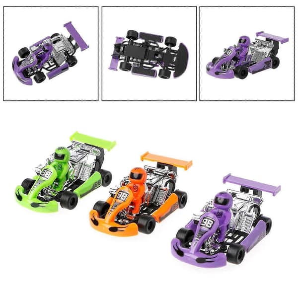 Alloy bilmodel Go-Kart racerspil sportsbil plastikmotor træk tilbage legetøj