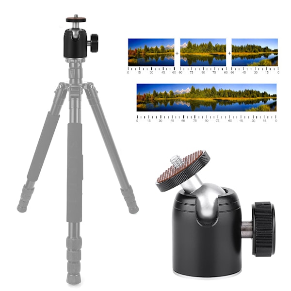 K26 360° Roterbar Mini Stativ Monopod Dubbel Öppning Kulhuvud 1/4 Tum Fäste för SLR-kamera