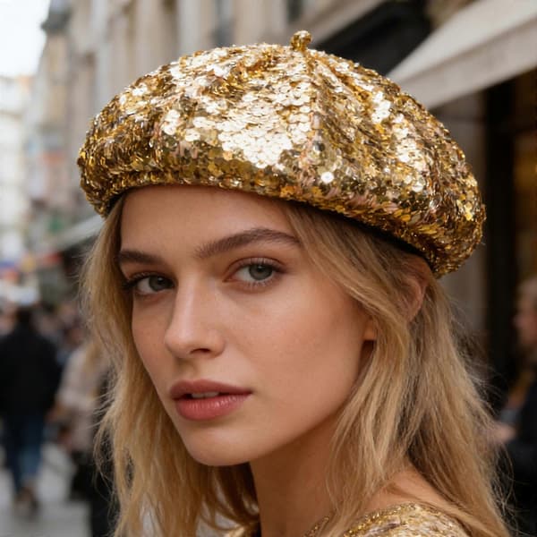2 stk. baret trendy elegant hovedbeklædning til danseforestillinger og bybeklædning rød Red