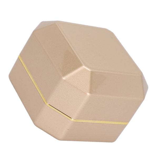 Ring Presentask Elegant Skyddande Liten Smyckesförvaring Displayfodral med Lampa för Frieri Bröllop Guld
