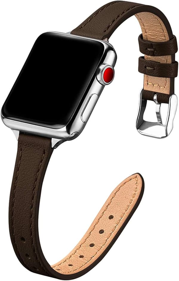 【03】Slanke læderremme kompatible med Apple Watch Band 38mm