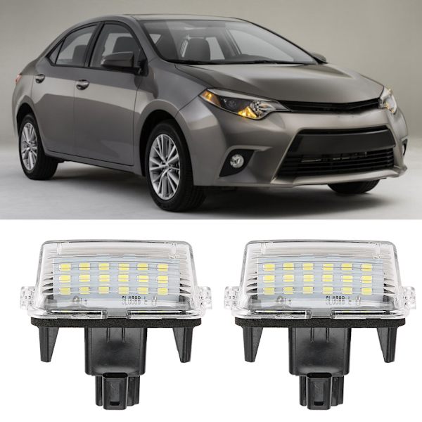 1 par LED nummerpladelygte, passer til Toyota Corolla 2014