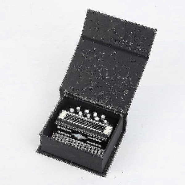 2024 Miniature Harmonika Kopi i Udstillingsboks - Lille Dukkehus Samlerobjekt