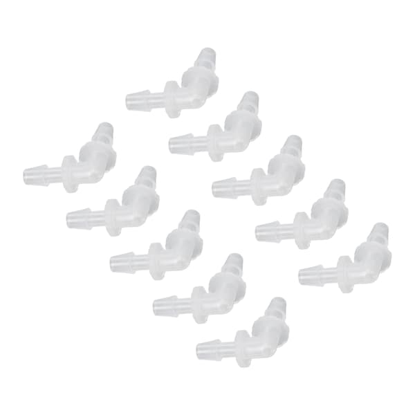10 st Rörböj Förbindningsstycke 90 Grader Adapter L-form Lik Diameter Plastkopplingar 4.8mm