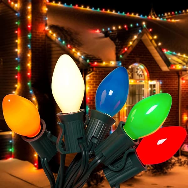 【03】7,6 m C7 LED-keraamiset moniväriset jouluvalot [ZHE] Ceramic Multicolor