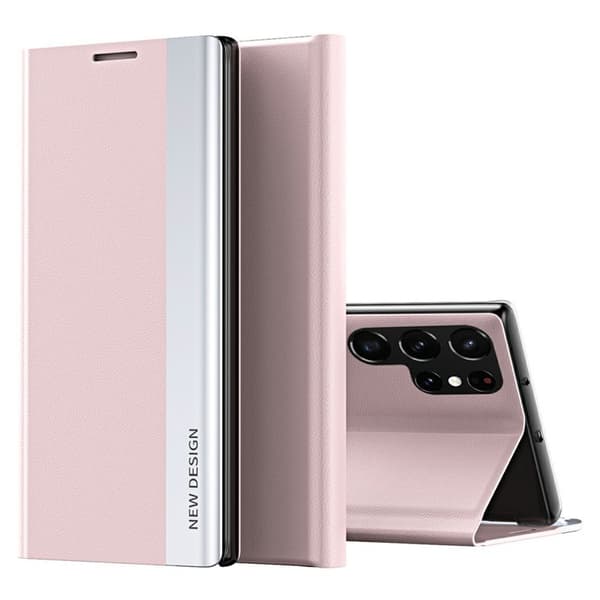 【03】Mobilcover til Samsung Galaxy S26 Ultra Anti-Drop Ægte Læder - Rosa