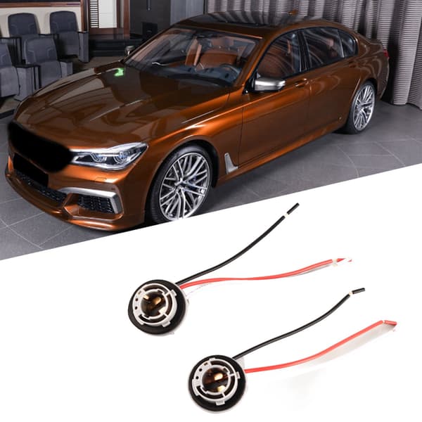 2 stk. 1157 Sokkel LED Blinklys Bremslys Pærer Holder Adapter Base Connector Ledningskabel