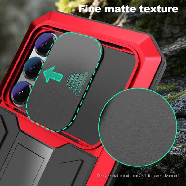【03】Samsung Galaxy S26+ / S26 Plus 5G Case Cover with R-JUST Sliding Camera Water-Resistant Design Röd