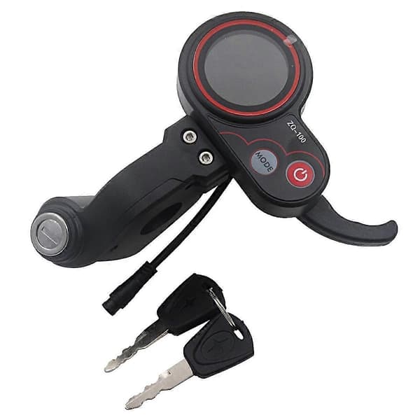 【03】LCD Display ZQ-100 Elektrisk Scooter Display med Låsende Instrumentbræt Tilbehør Kickscoot Black