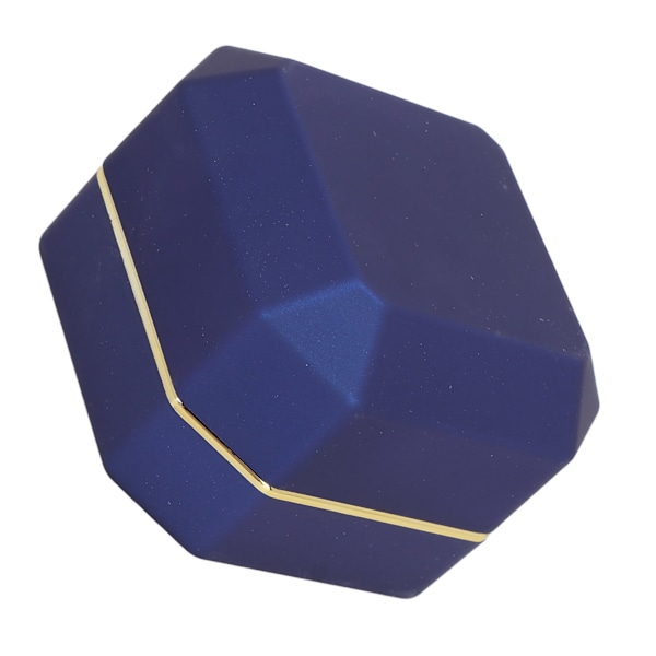 Ring Presentask Elegant Skyddande Liten Smyckesförvaring Displayfodral med Lampa för Frieri Bröllop Blå