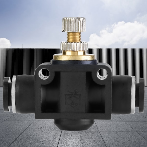 4/6/8 mm Rør Luftstrømsregulator T Form Rør Pneumatisk Fittingsregulatorventil (6 mm)