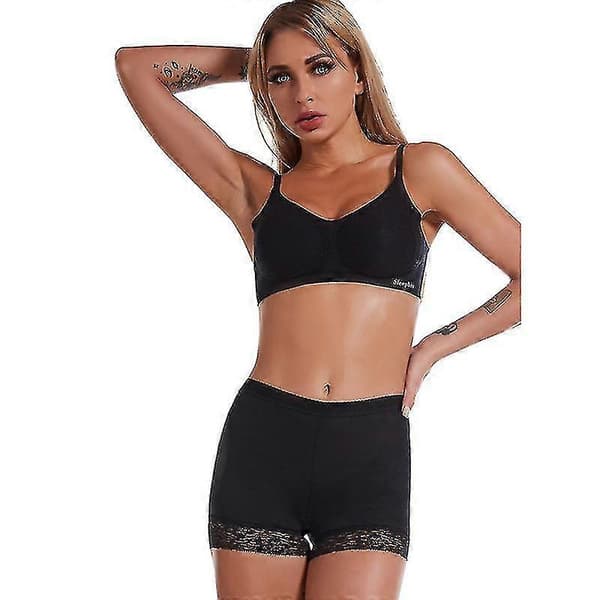 Vadderade rumplyftare trosor höftförstärkare shapewear kroppsformare magkontroll trosor underkläder BLACK M