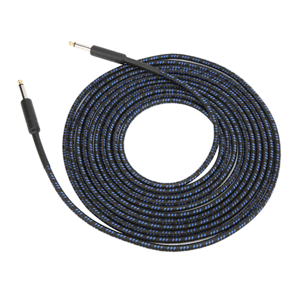 Musikinstrumentkabel Flettet Skærm Audio Forlængerledning med Nikkelbelagt Stik 6 Meter (Blå)