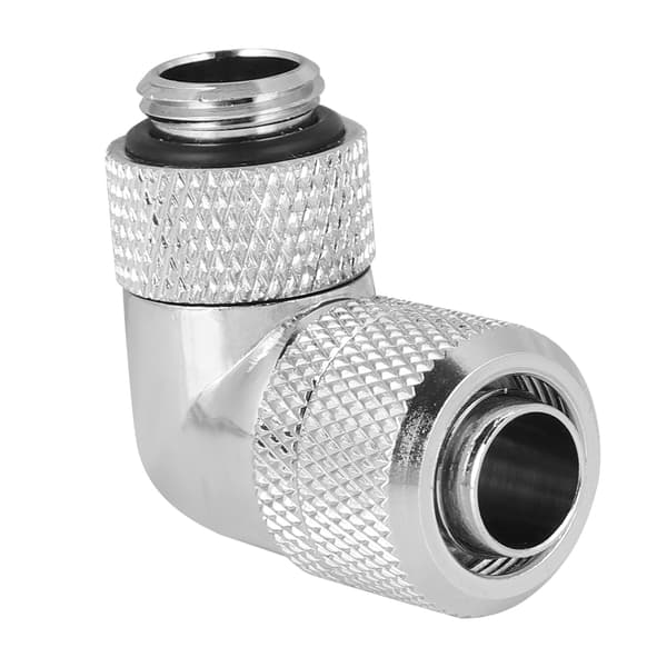 G1/4 Gevind Vandkøling Fitting Tynd Slange 90° Retvinklet Albue (Sølv)