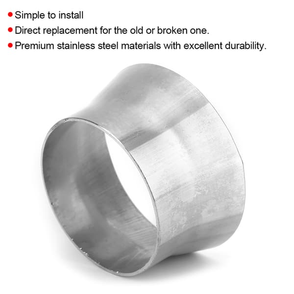 Övergångsadapter för rör i rostfritt stål, reduceringsrör (2,5 tum till 3 tum)