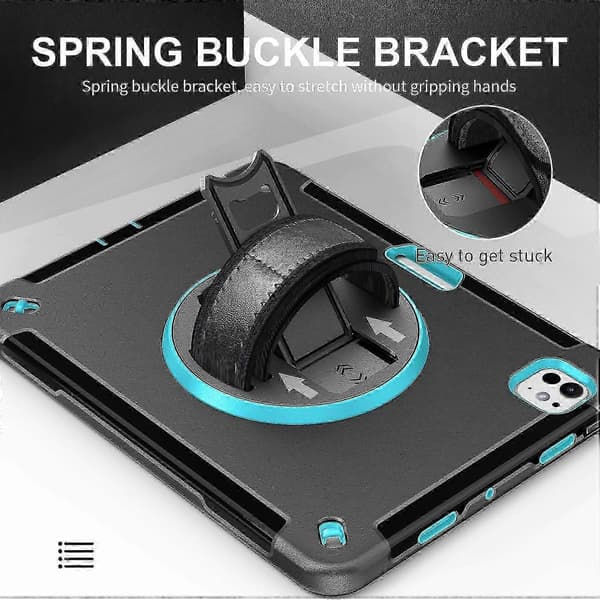 För iPad Pro 13 (2024) Fodral Stödfunktion PC + TPU Robust Skydd Med Axelrem - Blå, zxl Mint Green