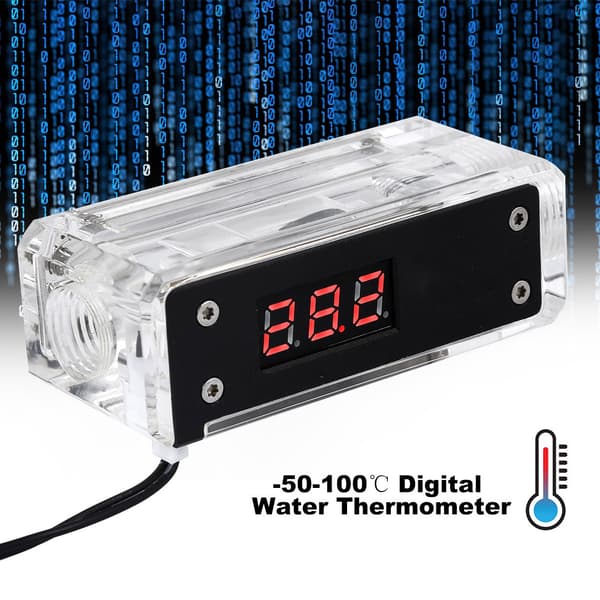 Precisions 50-100℃ Digital Vattentermometer Realtids Vattenkylningstermometer Röd Display