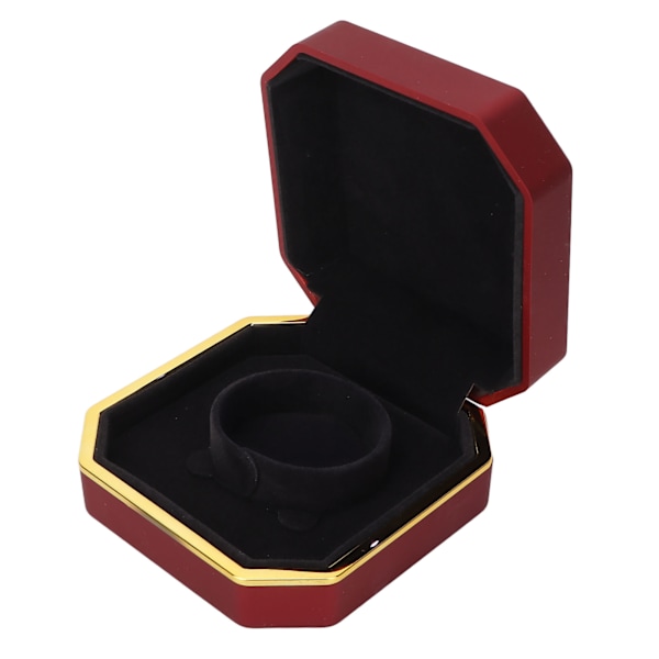 LED Armbånd Opbevaringsboks Bærbar Elegant Smykke Armbånd Display Case Organizer til Bryllupsforslag Rød