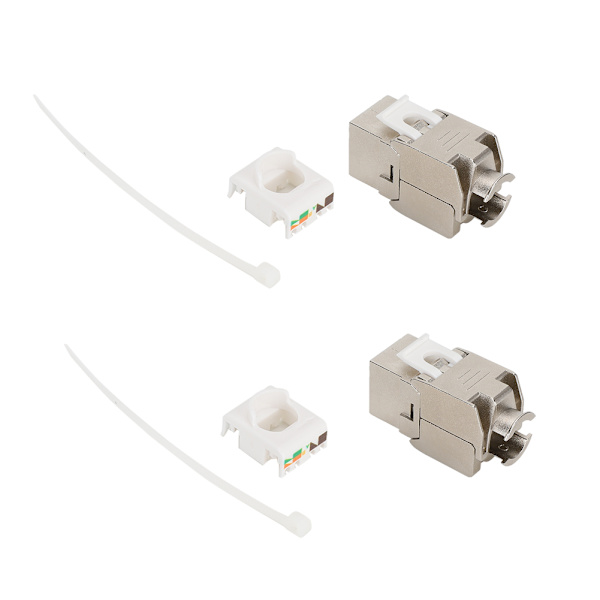2 STK. Samlet Krimpfrit RJ45 Netværksmodul Adapter med CAT7 10G Hun-interface