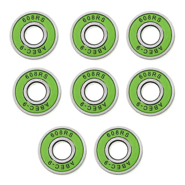 【03】16-pak friktionsfri Abec 9 skateboard- og rulleskøjtelejer Green