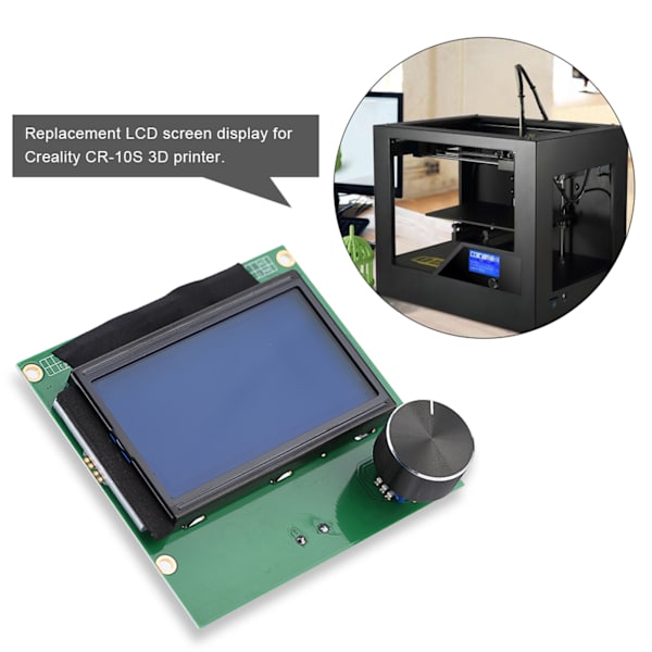 Udskiftnings LCD-skærm med 2 kabler til Creality CR‑10S 3D-printer