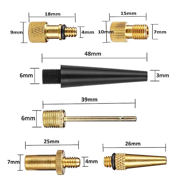 25 stk./sæt Ventiladapter Pumpventil Sæt til SV AV DV Dunlop Fransk Flash Ventil Presta Ventil med Ring