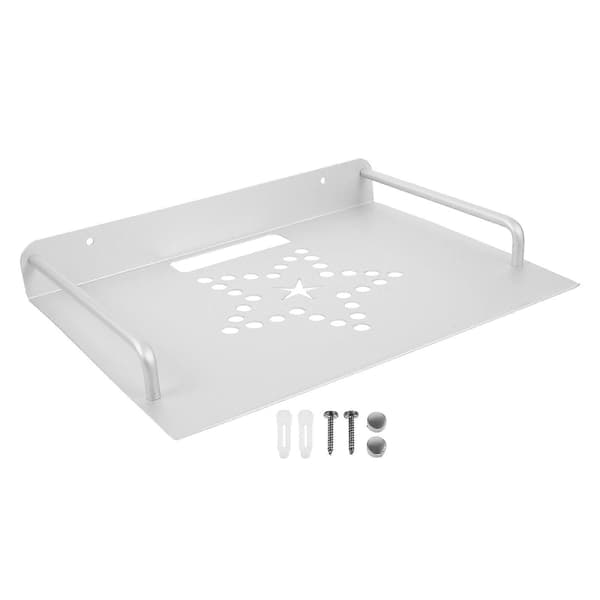 STB-boxhylla i aluminium, vardagsrum, STB-boxställ, enkelt routerfäste för hemmet (vit)